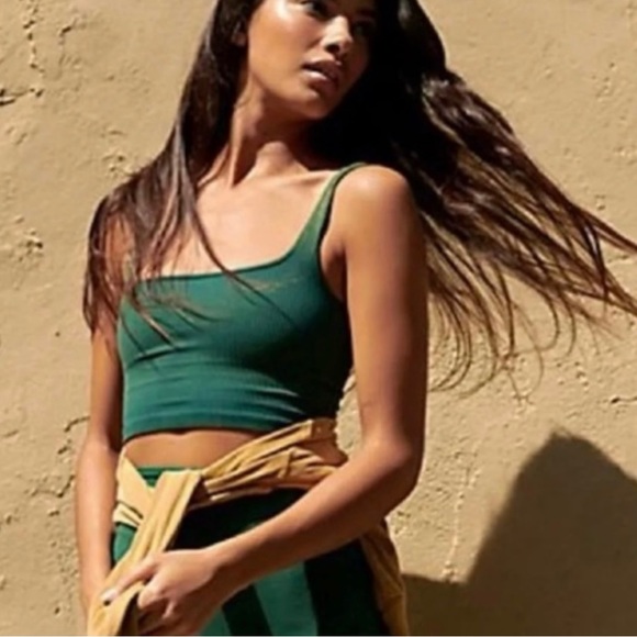 NWOT Free People Movement Happiness Runs Square Neck Crop Tank - Picture 2 of 8